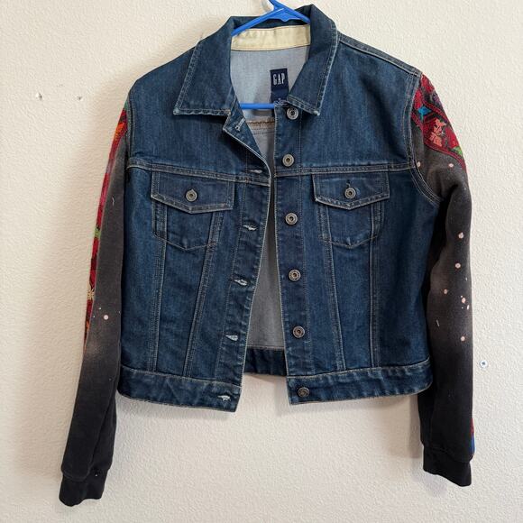 GAP Trucker Denim Jacket w/Steve Miller Band Graphic on Back Size M - Picture 2 of 8